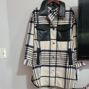 DKNY JEANS PLAID LONG JACKET SIZE 1X
